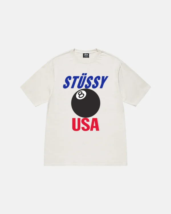 STUSSY USA WHITE TEE PIGMENT DYED