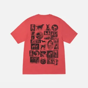 DOG COLLAGE RED TEE