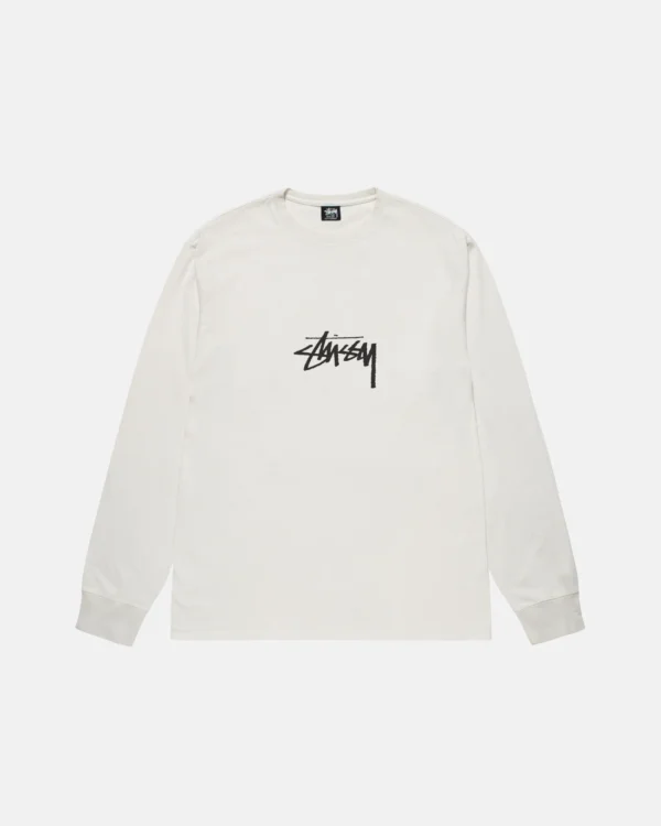 SMALL STOCK LS WHITE TEE PIGMENT DYED