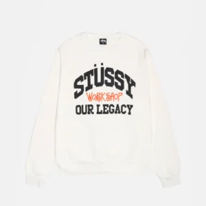 OUR LEGACY WORK SHOP COLLEGIATE CREW PIGMENT WHITE DYED