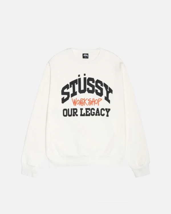 OUR LEGACY WORK SHOP COLLEGIATE CREW PIGMENT WHITE DYED