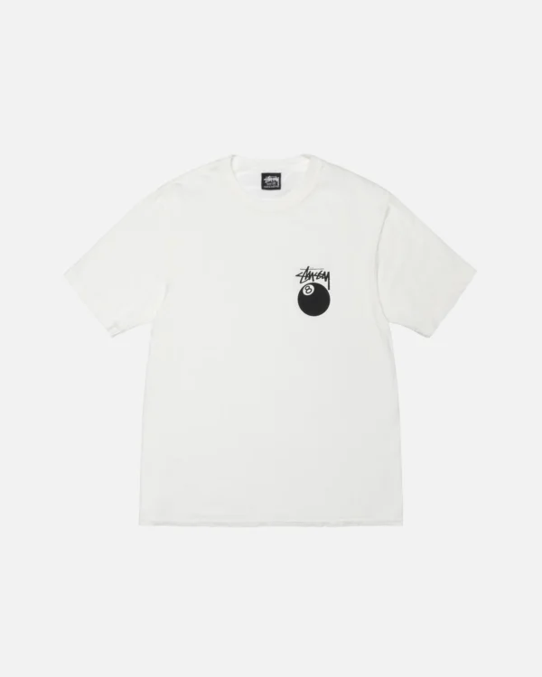 8 BALL WHITE TEE PIGMENT DYED